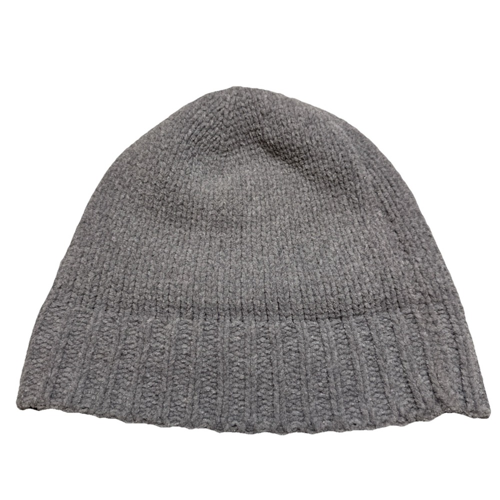 Merona Mens Gray Chenille‎ Knit Beanie Hat One Size Ribbed Cuff Winter Cap 4077